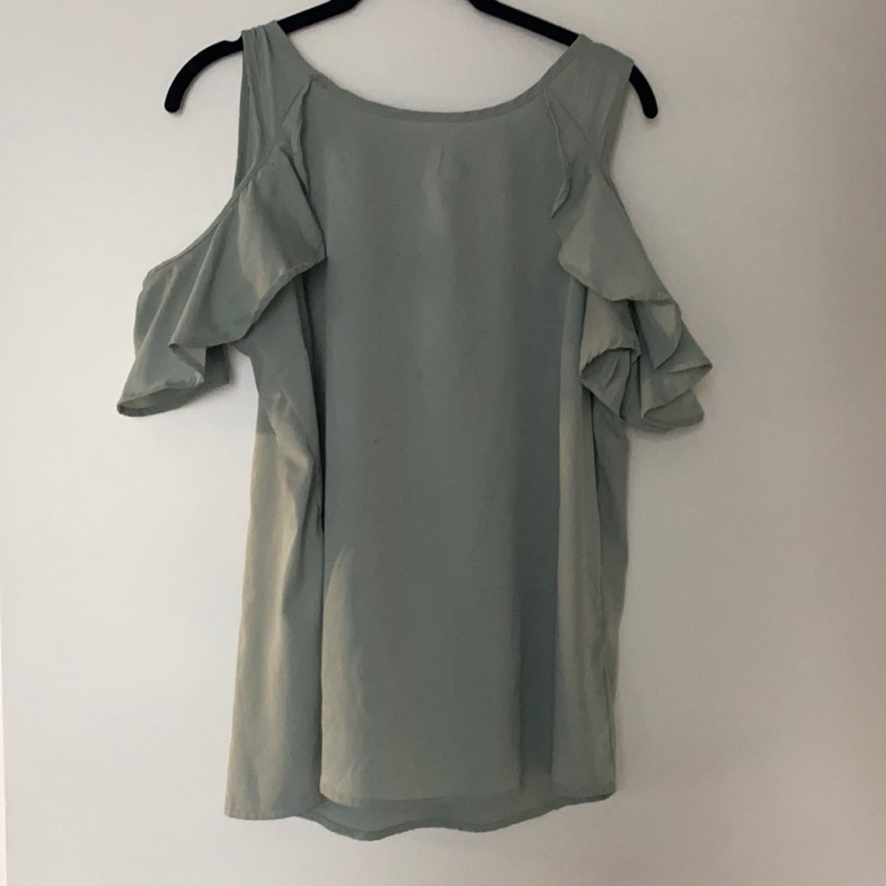 Mint Green Cold-shoulder Blouse